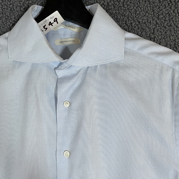Suitsupply Egyptian Cotton Slim Button Up Dress Shirt - Men's Size 40 - Blue - Picture 2 of 10